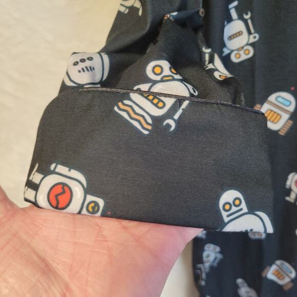 NWT ModCloth Easy Morning Long Sleeve Sleep Shirt Women Robot Nerd Button Size M - Picture 5 of 8